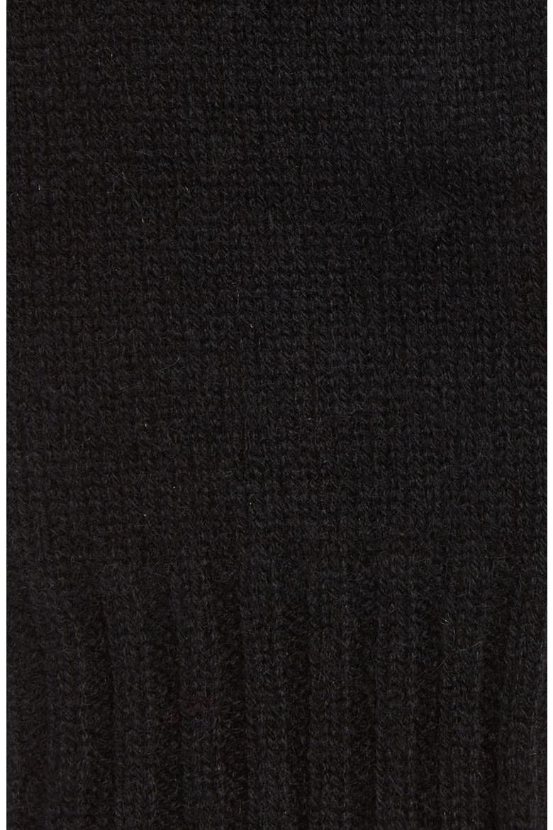 Cashmere Fingerless Gloves, Alternate, color, BLACK ROCK