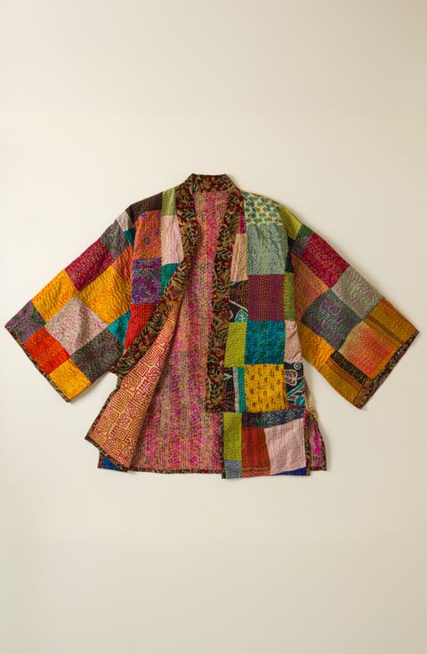 Reversible Silk Sari Kantha Jacket