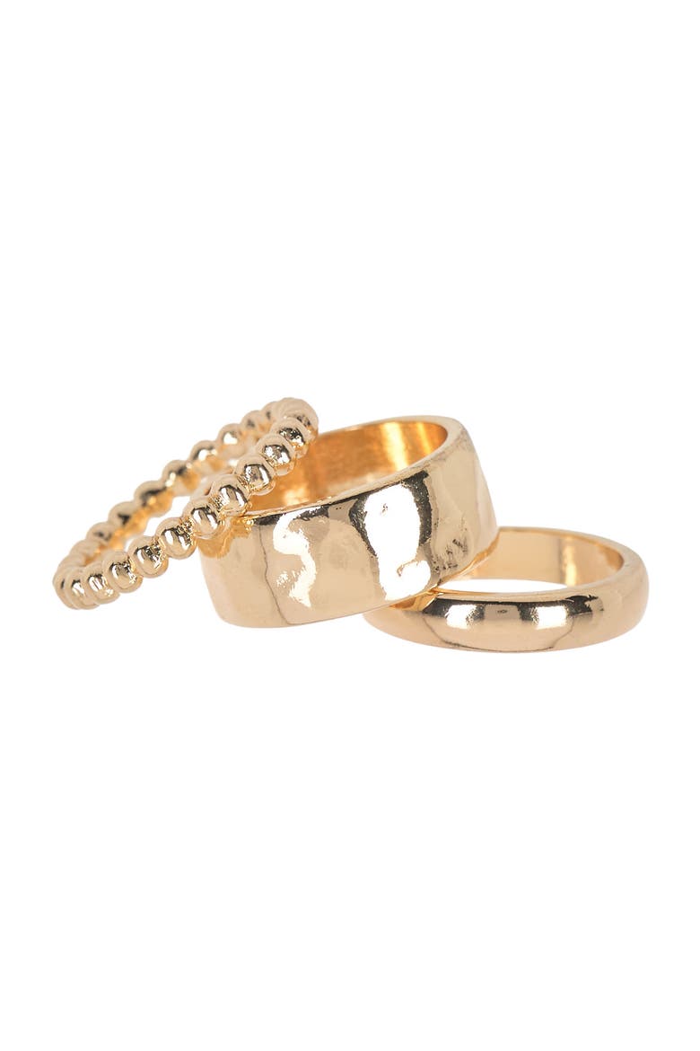 Hammered Band Ring Set, Main, color, GOLD