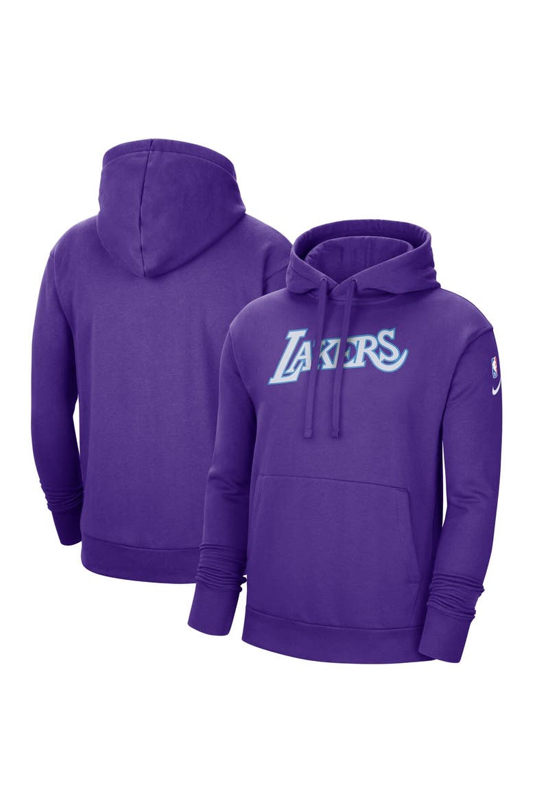 Men's Nike Purple Los Angeles Lakers 2021/22 City Edition Essential Logo Pullover Hoodie, Main, color, Purple