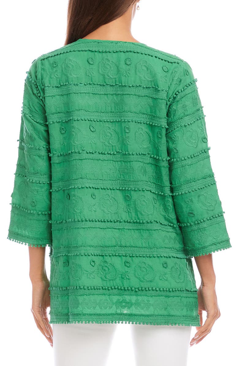 Karen Kane Embroidered Cotton Tunic Top, Alternate, color, Green