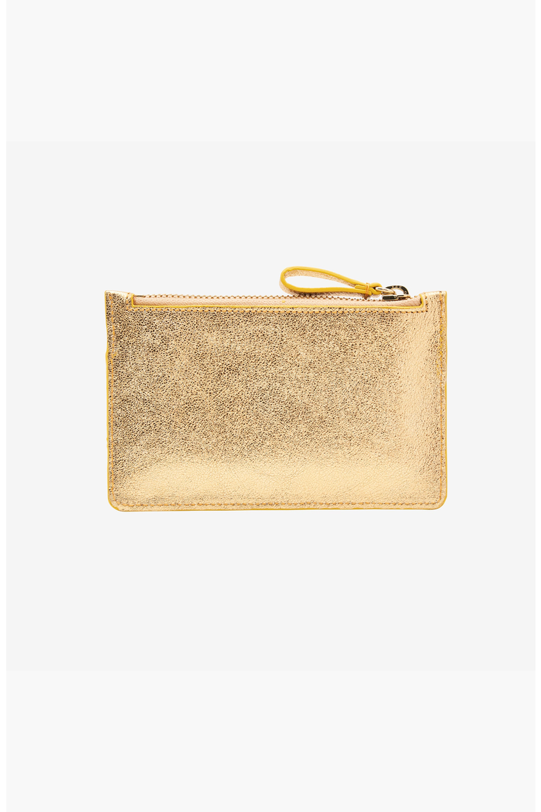 Orissa Top Zip Card Case, Alternate, color, Gold