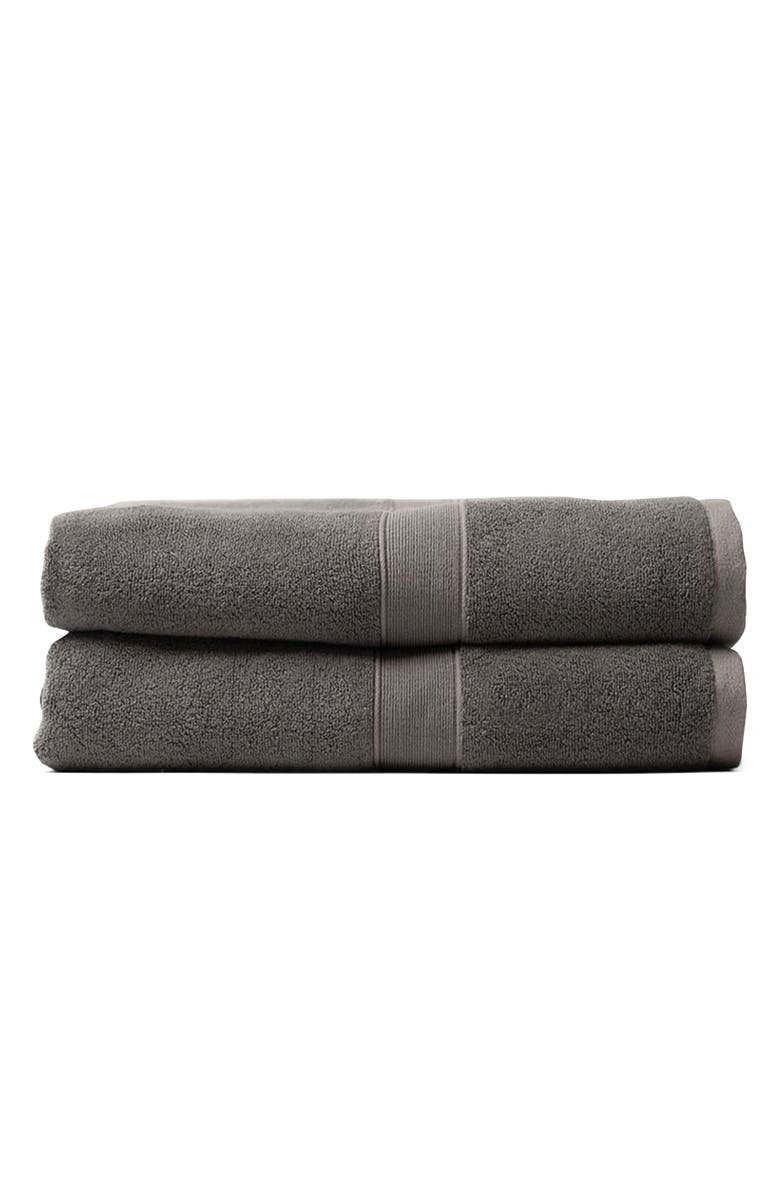 Cozy Earth Luxe Set of 2 Bath Sheets, Main, color, Charcoal