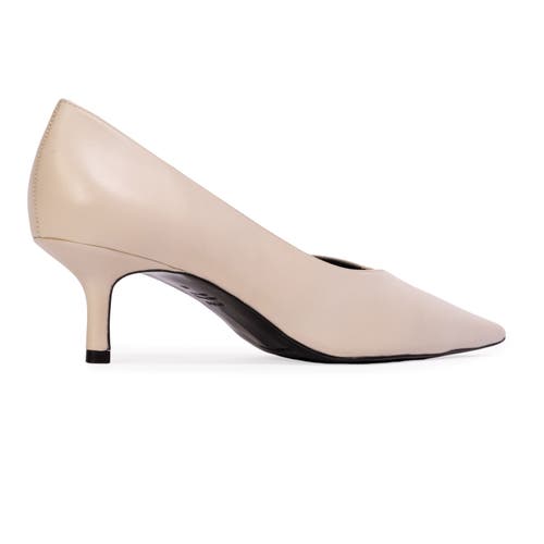 Black Suede Studio Briar 50 Leather Pump In Neutral