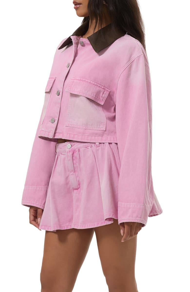 AFRM Tanner Crop Utility Jacket, Alternate, color, Soft Pink Wash