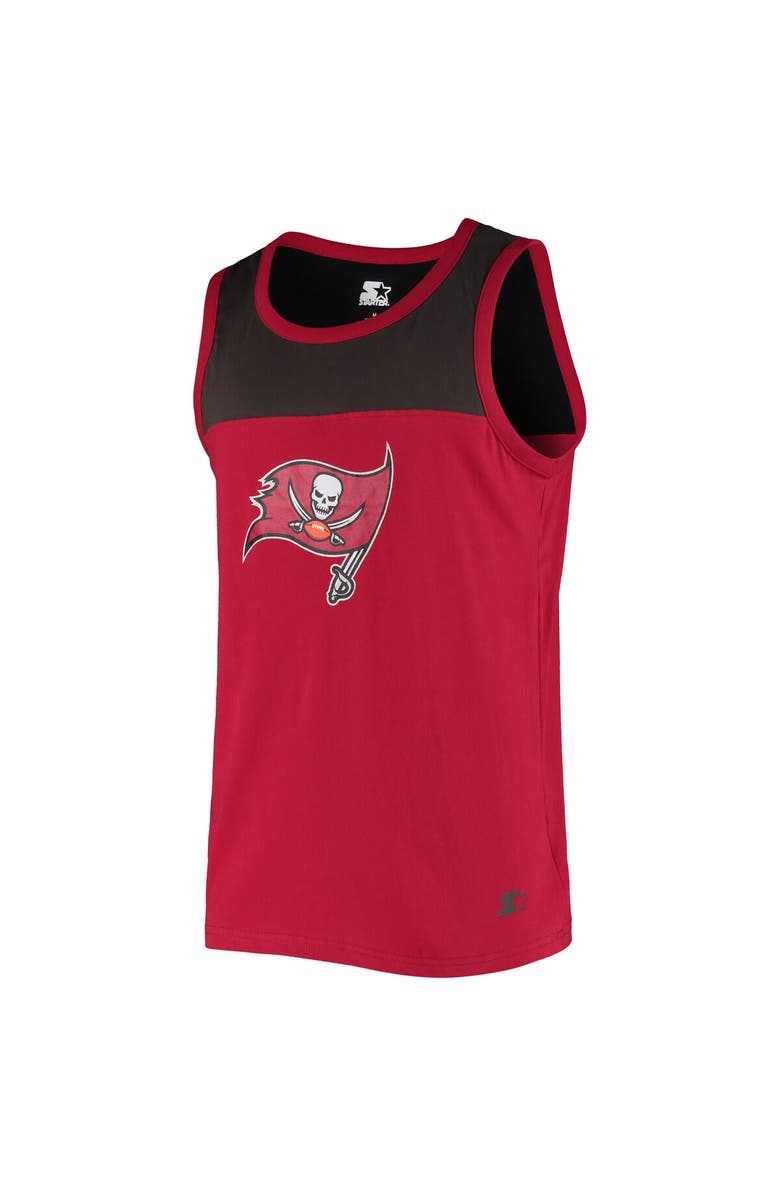 STARTER Men's Starter Red/Pewter Tampa Bay Buccaneers Team Touchdown Fashion Tank Top, Alternate, color, Red