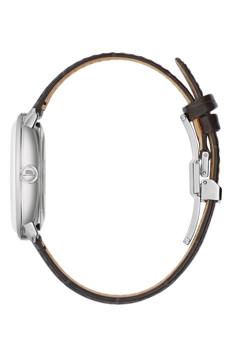 BULOVA Frank Sinatra The Best is Yet to Come Leather Strap Watch, 40mm, Alternate, color,