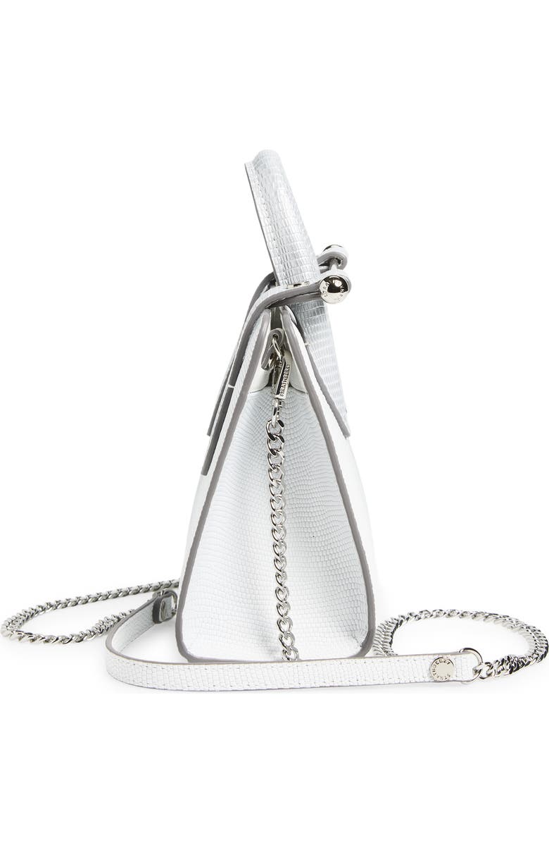 Strathberry Nano Lizard Embossed Leather Tote, Alternate, color, Silver