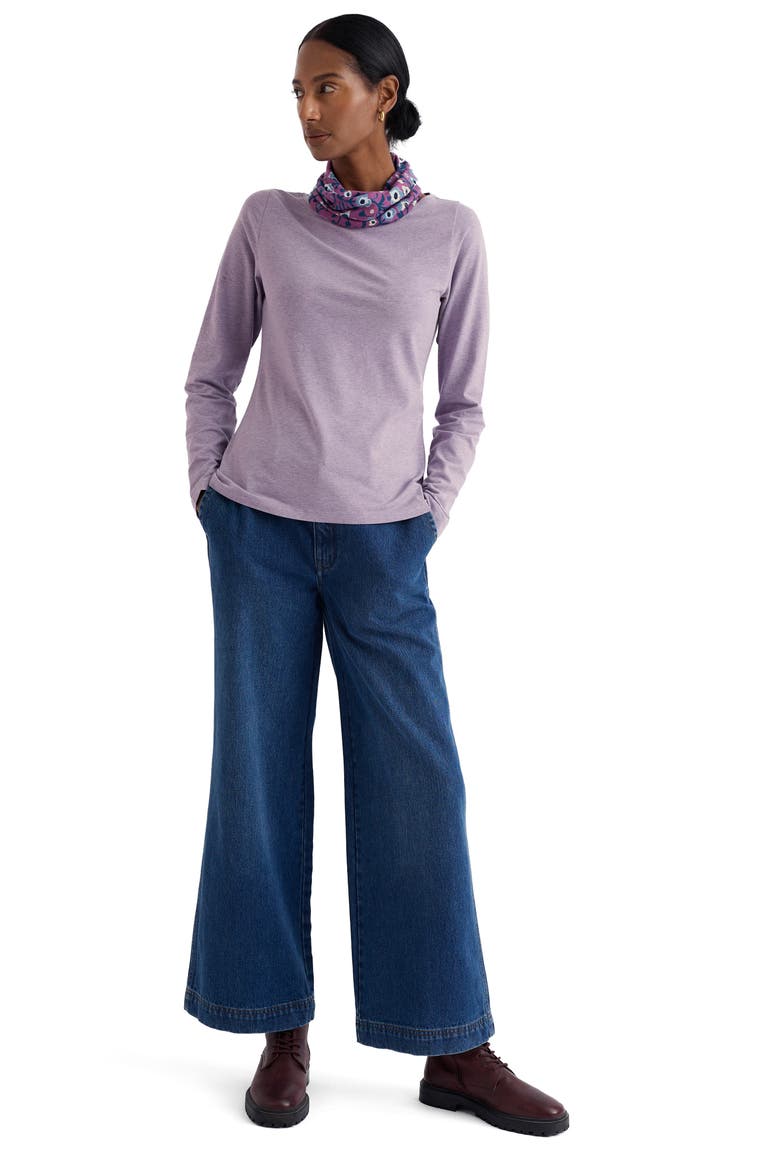 Easel Long Sleeve Stretch Organic Cotton Top, Alternate, color, GRAPE THISTLE