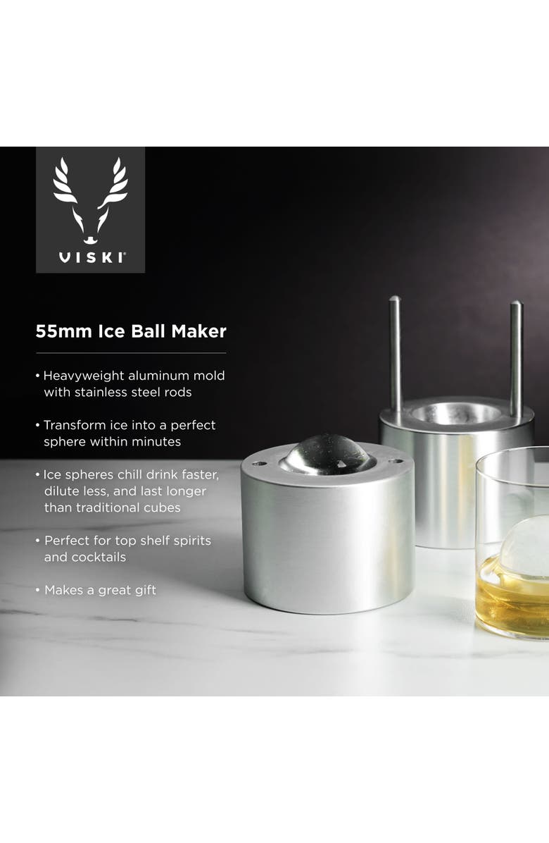Viski Glacier Rocks 55 mm Ice Ball Maker, Alternate, color, Silver