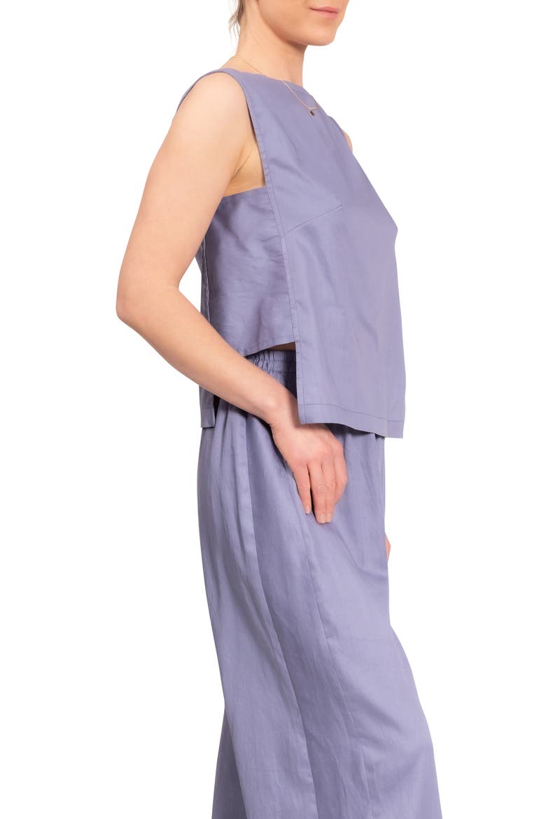 Piper Wide Leg Sleeveless Cotton Pajamas, Alternate, color, VIOLET