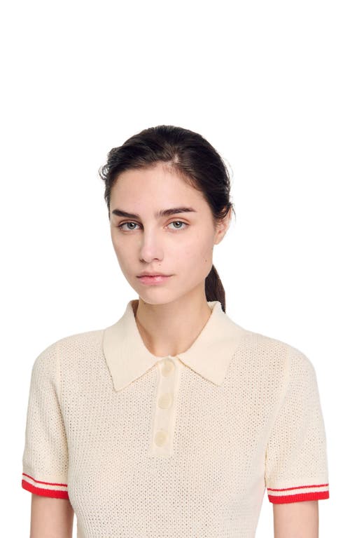 Sandro Polo-neck Sweater In Ecru