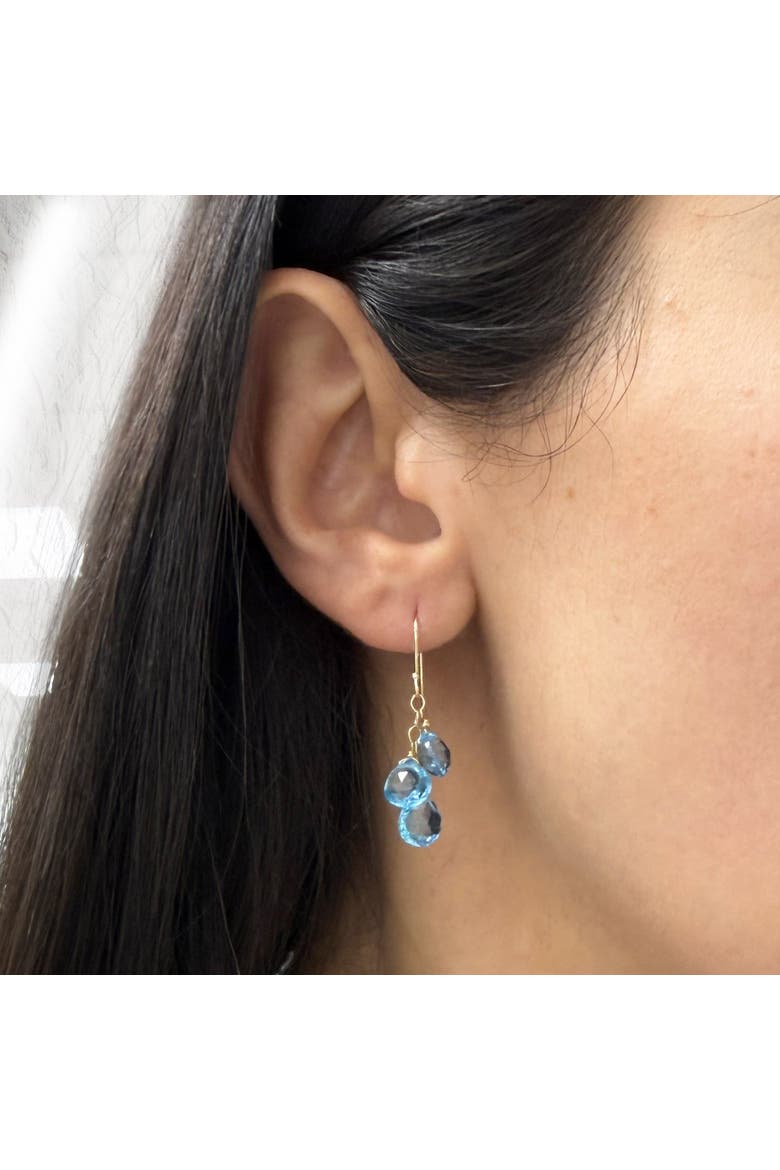 Blue Topaz Bead Dangle Earrings, Alternate, color, Blue Topaz