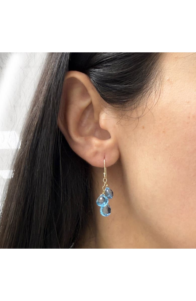 The Lovery Fine Jewelry Blue Topaz Bead Dangle Earrings, Alternate, color,