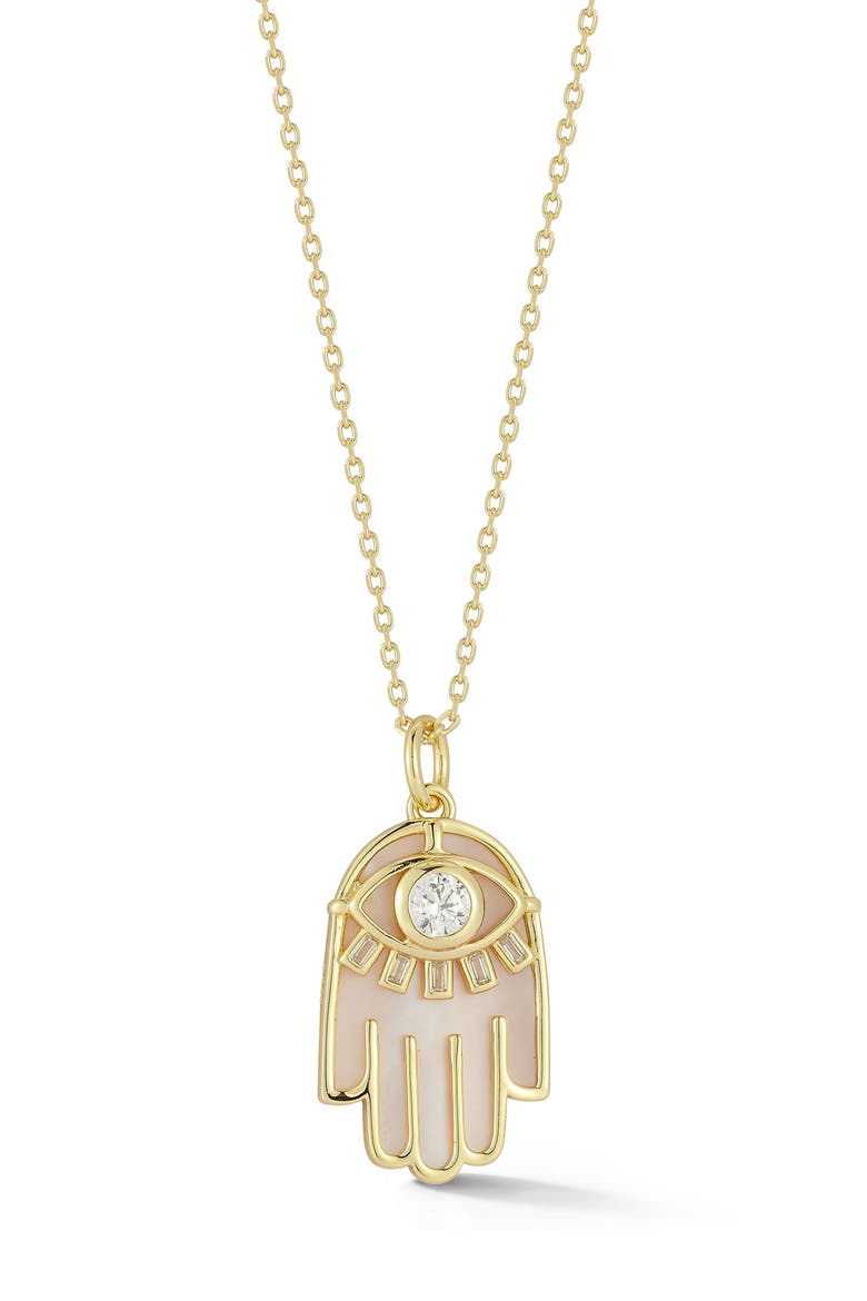 Hamsa Pendant Necklace, Main, color, GOLD