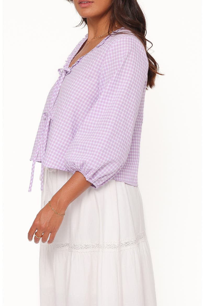 Fainche Gingham Cotton Blend Top, Alternate, color, LILAC GINGHAM