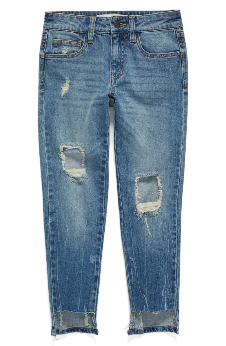 Treasure & Bond Distressed Step Hem Girlfriend Jeans, Main, color,