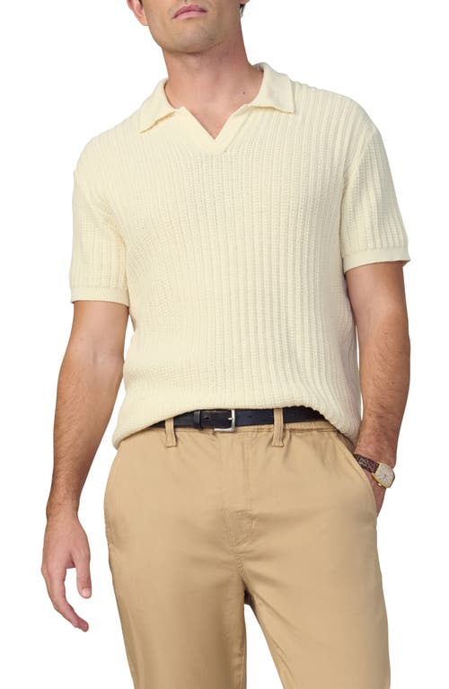 Joe's Textured Johnny Collar Polo In Sea Salt