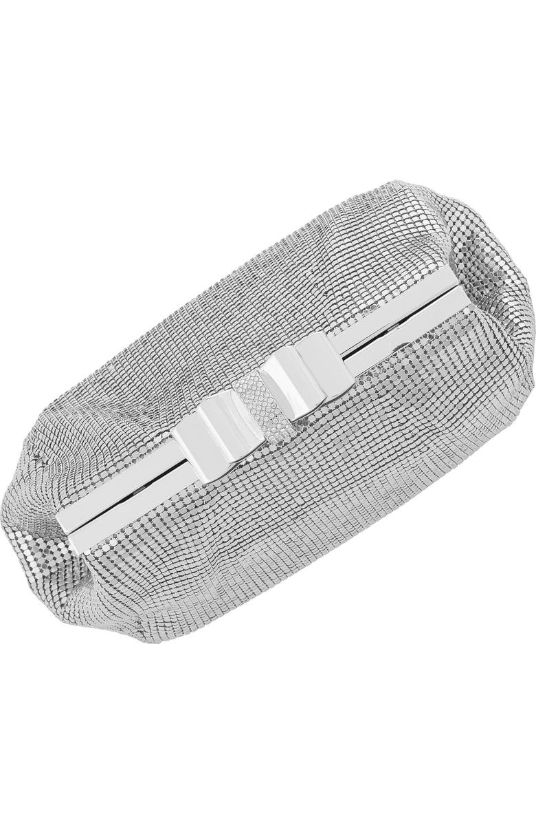Whiting & Davis Blake Bow Clutch, Alternate, color, Pewter