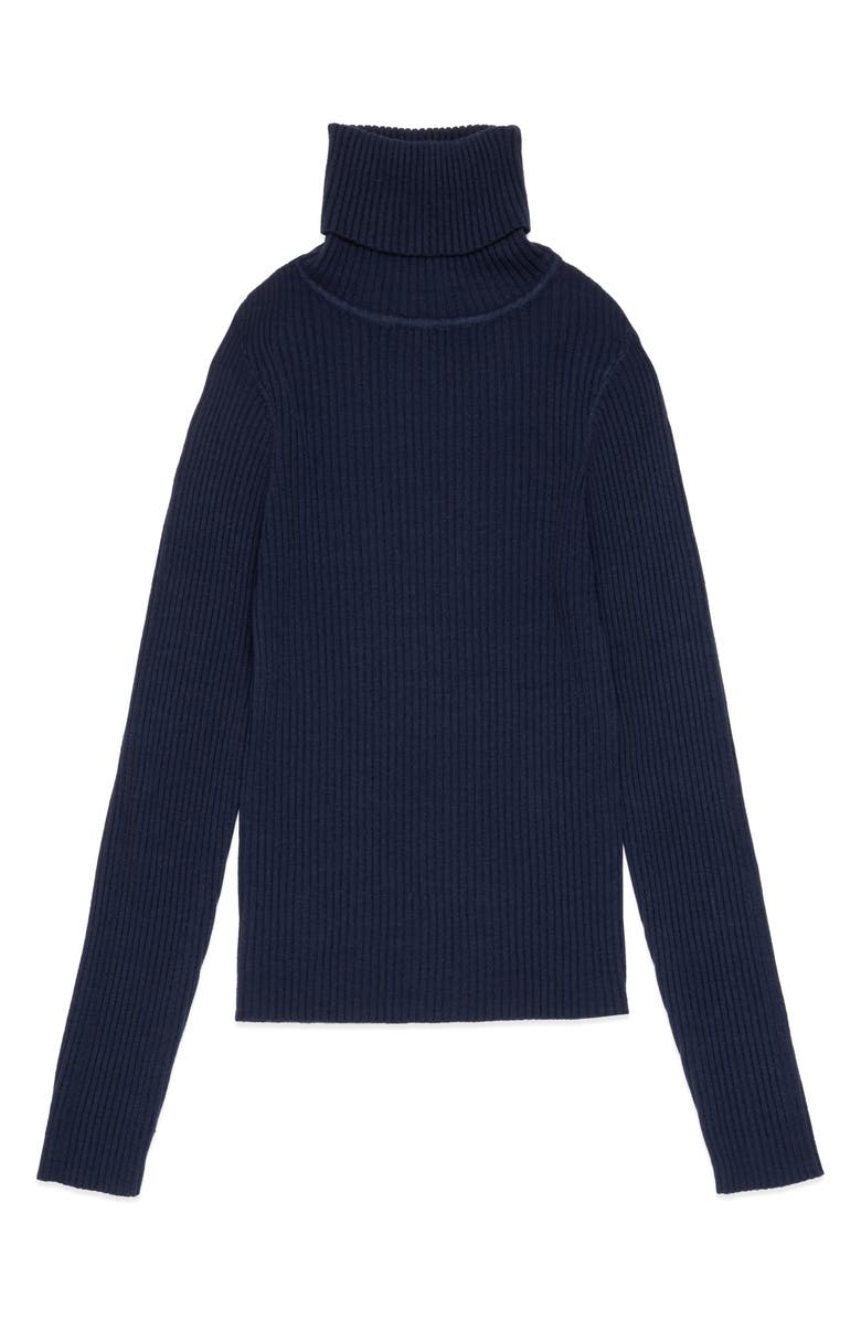 DELUC Mylo Ribbed Turtleneck Sweater, Alternate, color, Navy