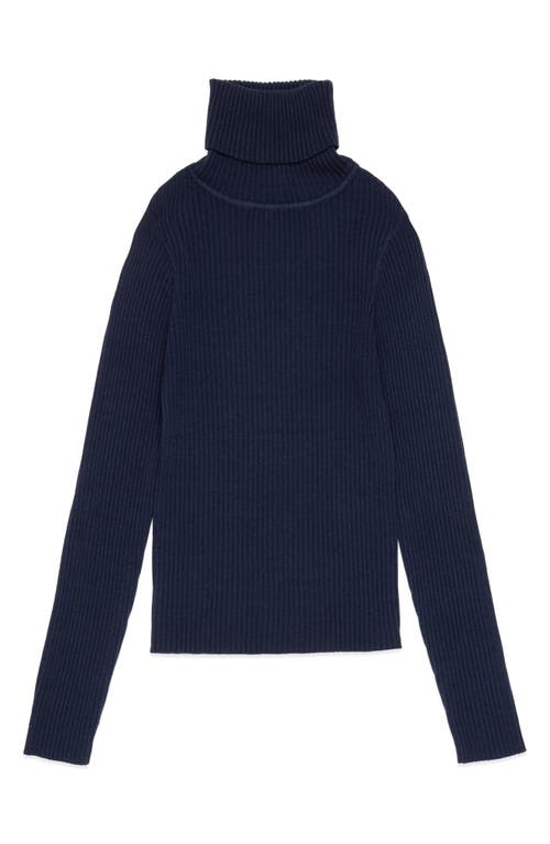Deluc Mylo Ribbed Turtleneck Sweater In Blue