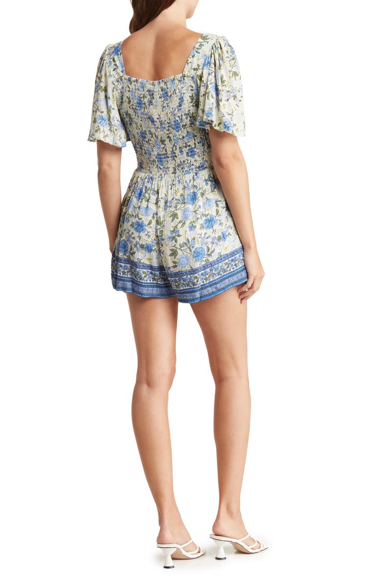 Angie Twist Front Short Sleeve Romper, Alternate, color,