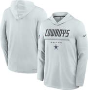 Nike Men's Nike Gray Dallas Cowboys Sideline Game On Lightweight Long Sleeve Hooded Dri-FIT Top