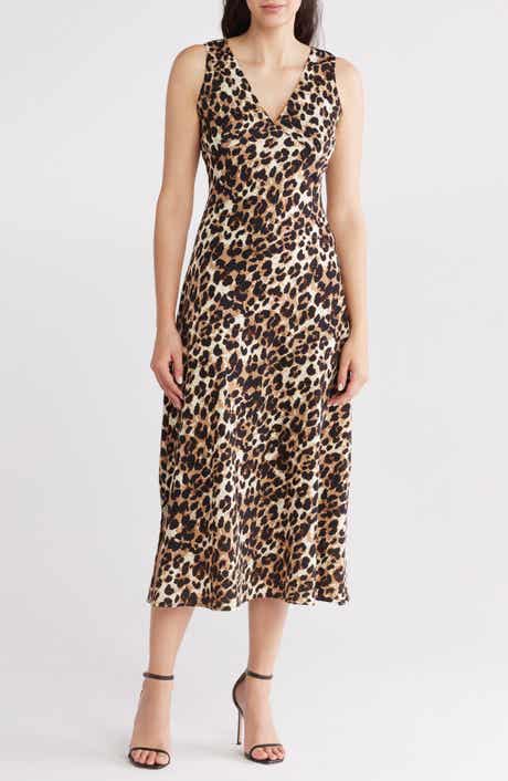 WISHLIST Animal Print V-Neck Dress