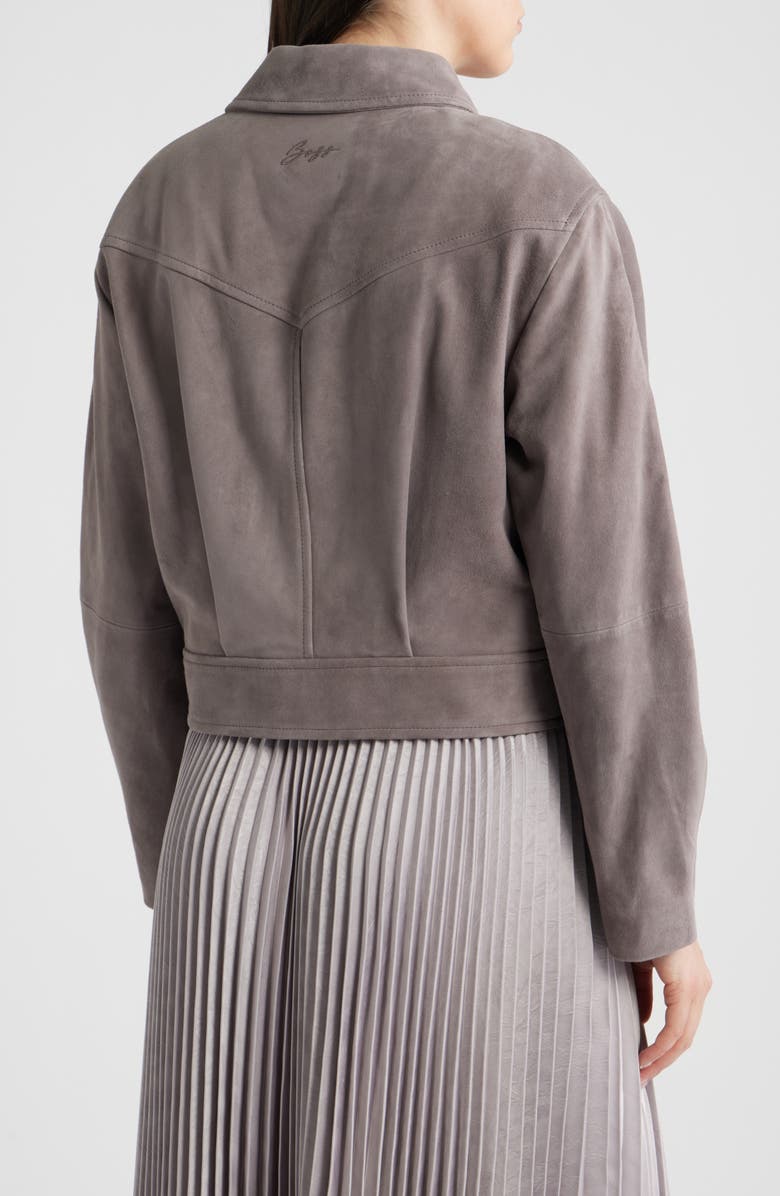 BOSS Orange Sadela Suede Jacket, Alternate, color, Open Purple