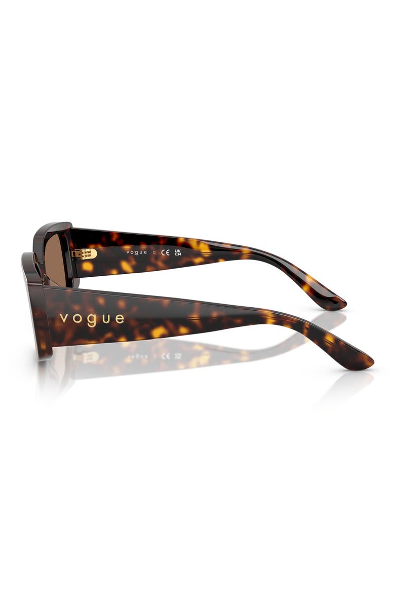 55mm Rectangular Sunglasses, Alternate, color, DARK HAVANA