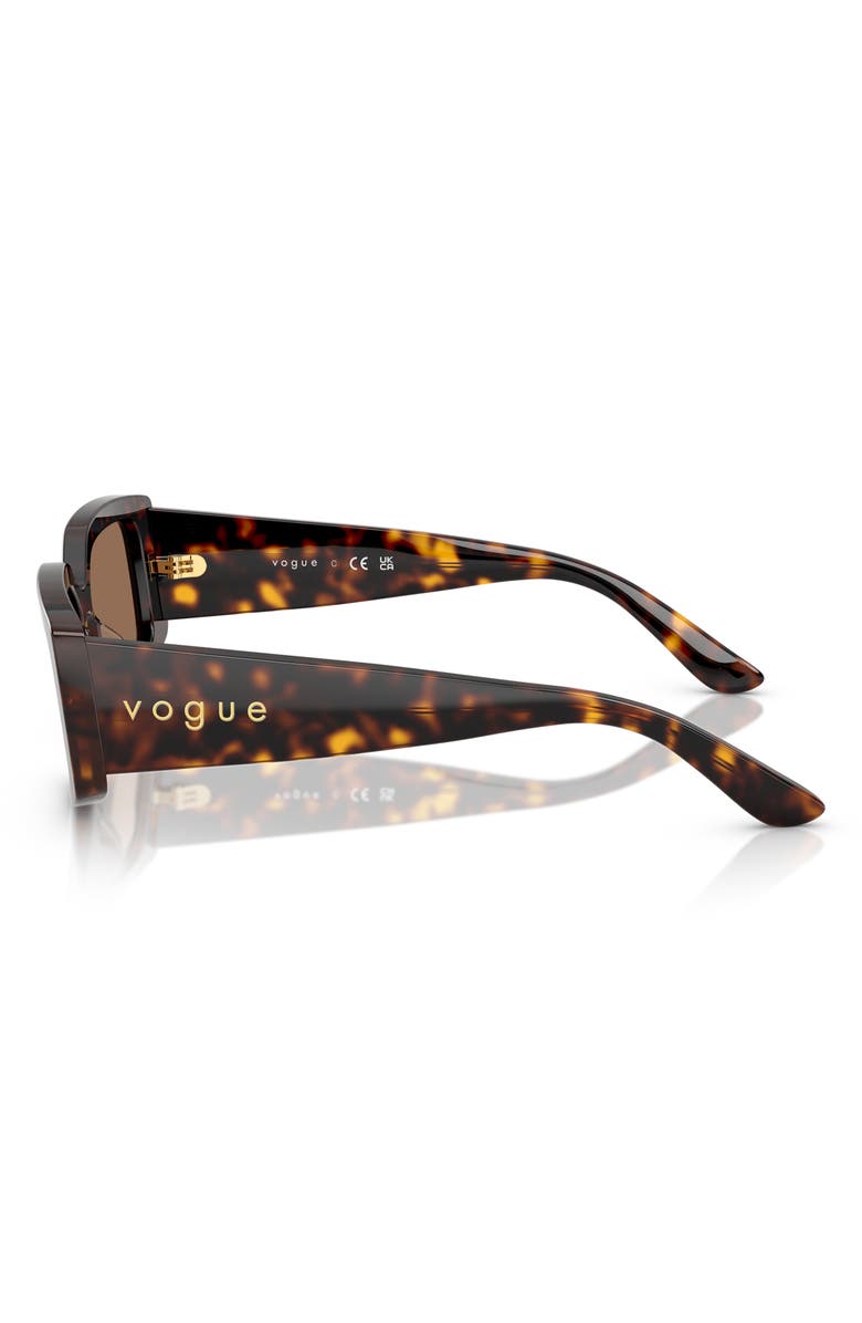 VOGUE 55mm Rectangular Sunglasses, Alternate, color, Dark Havana