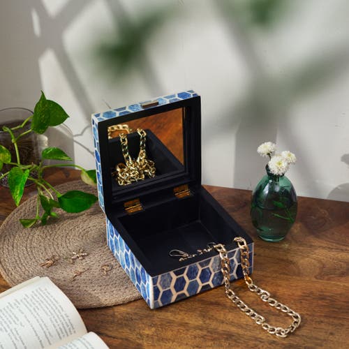 Mela Artisans Gramercy Inlay Box In Blue