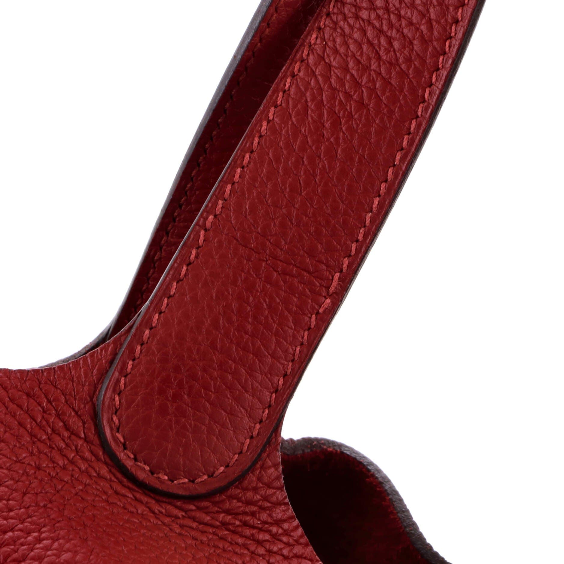 Pre-Owned Hermes Picotin Lock Bag Clemence MM, Alternate, color, Rouge Grenat