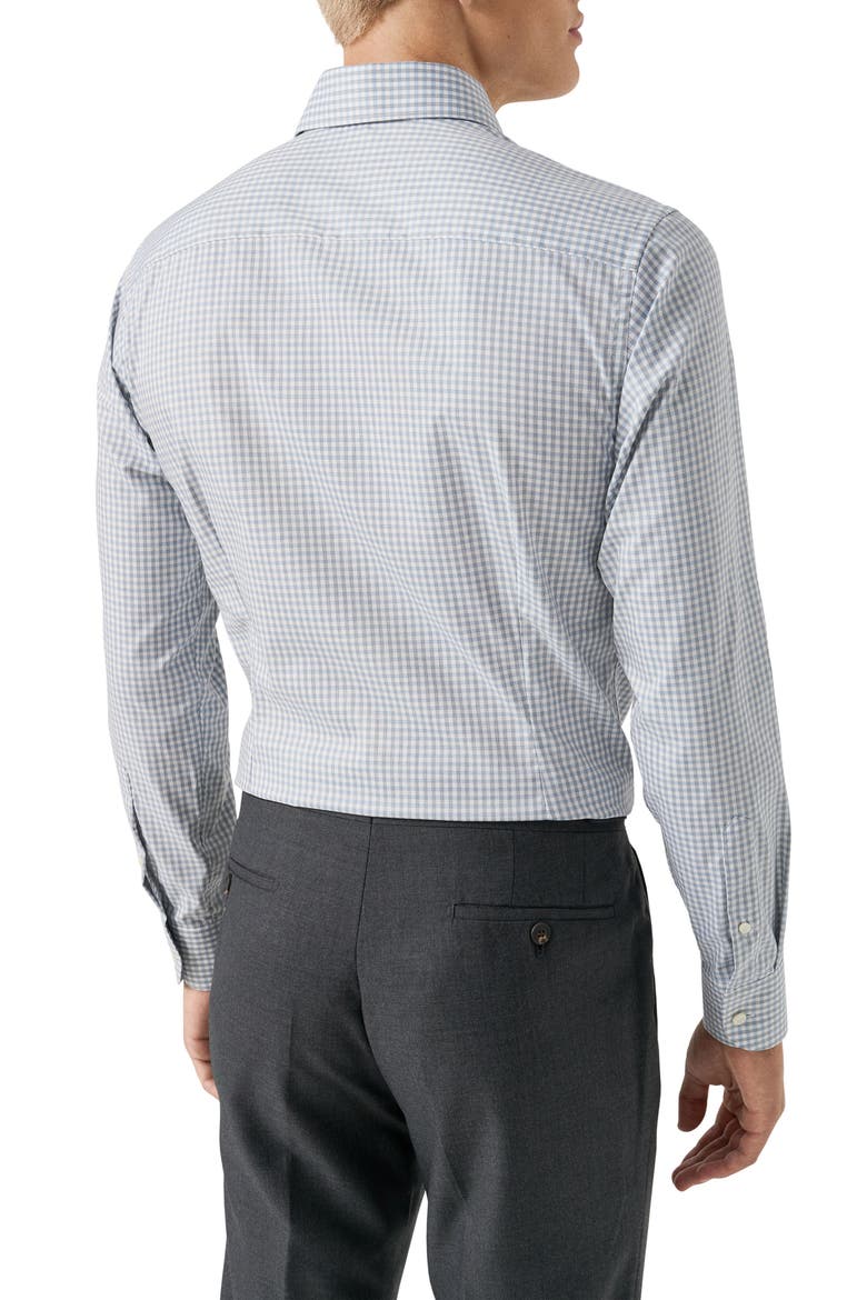 Contemporary Fit Mélange Check Dress Shirt, Alternate, color, MEDIUM BLUE