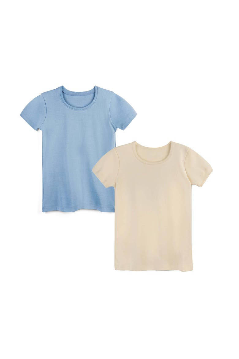 Toddler Rib Knit Short Sleeve 2 Pack, Main, color, Chambray & Ivory
