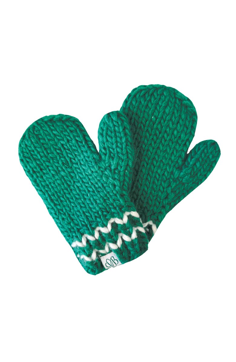 Bits & Bows Knit Mittens, Main, color, Green