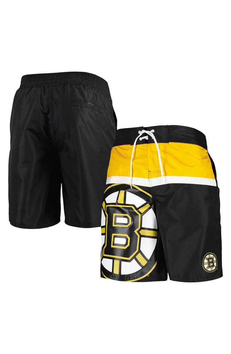STARTER Men's Starter Black Boston Bruins Sea Wind Swim Trunks, Main, color, Black