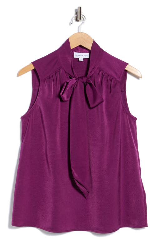 Gemma + Jane Tie Front Sleeveless Top In Purple