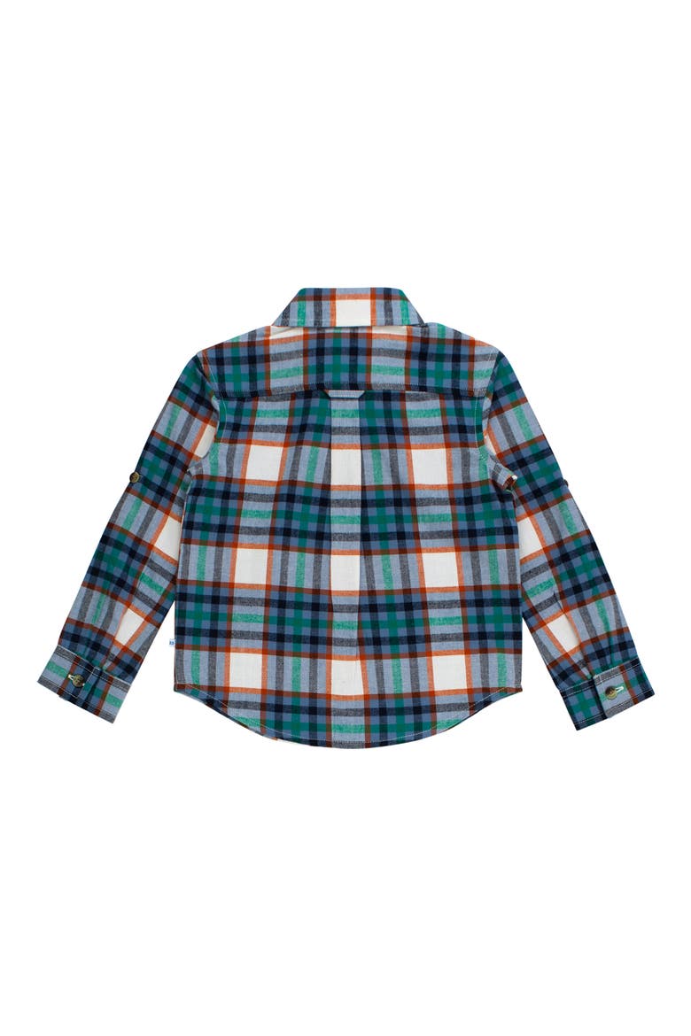 Peyton Plaid Cotton Button-Up Shirt, Alternate, color, BLUE