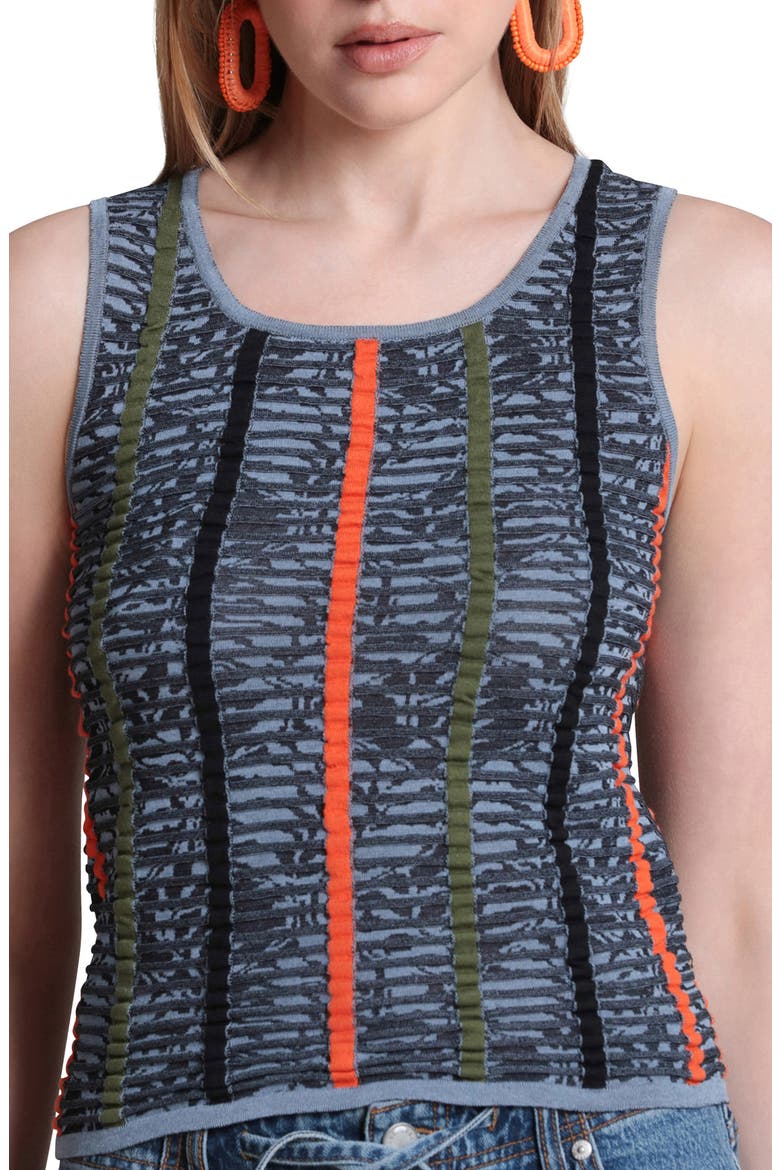 Stitch Stripe Sleeveless Top, Alternate, color, BLUE MULTI