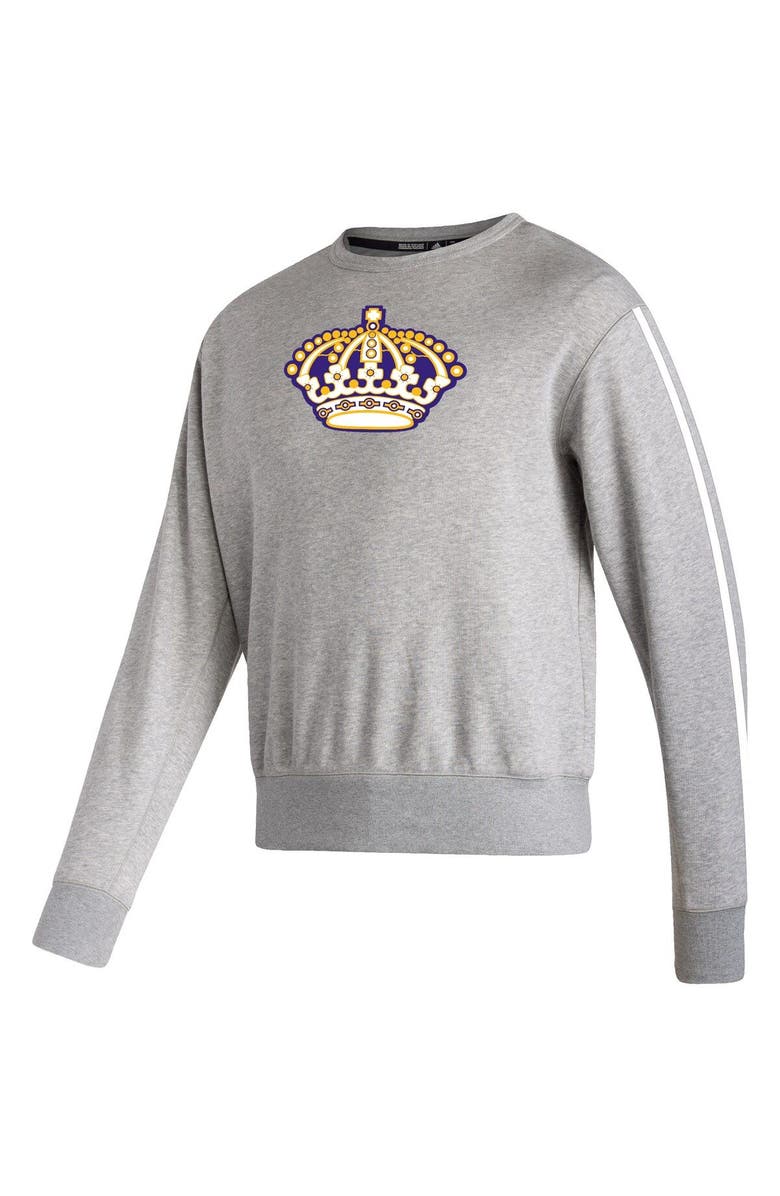 adidas Men's adidas Heathered Gray Los Angeles Kings Team Classics Vintage Pullover Sweatshirt, Alternate, color, 