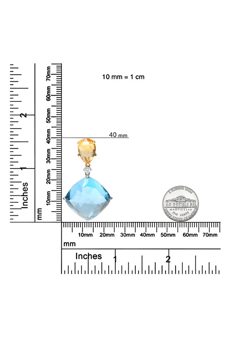 18K Gold Diamond Accent Citrine Topaz Dangle Pendant Necklace, Alternate, color, Yellow