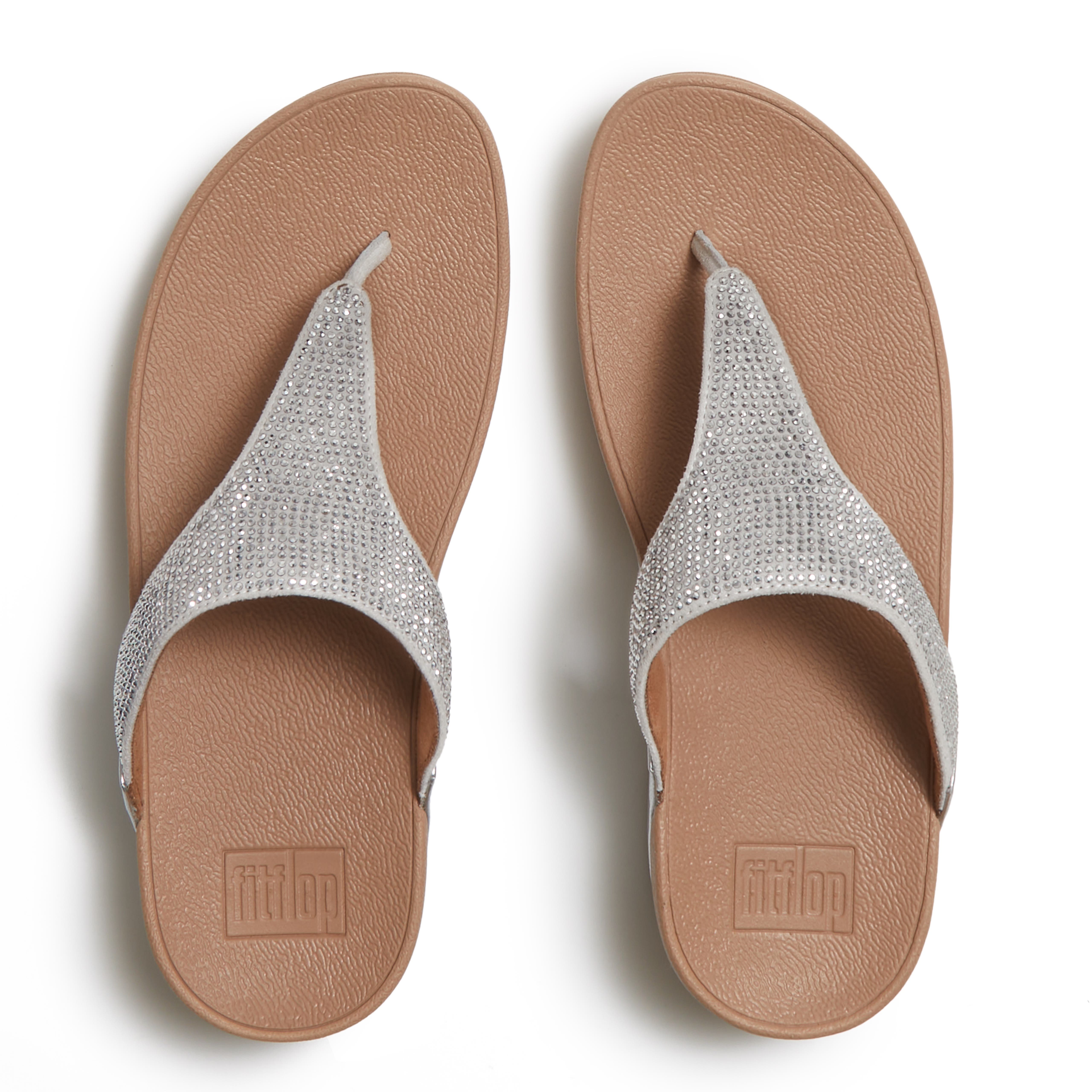 FitFlop Lulu Crystal Embelli Toe-Post, Alternate, color, Steeled Silver