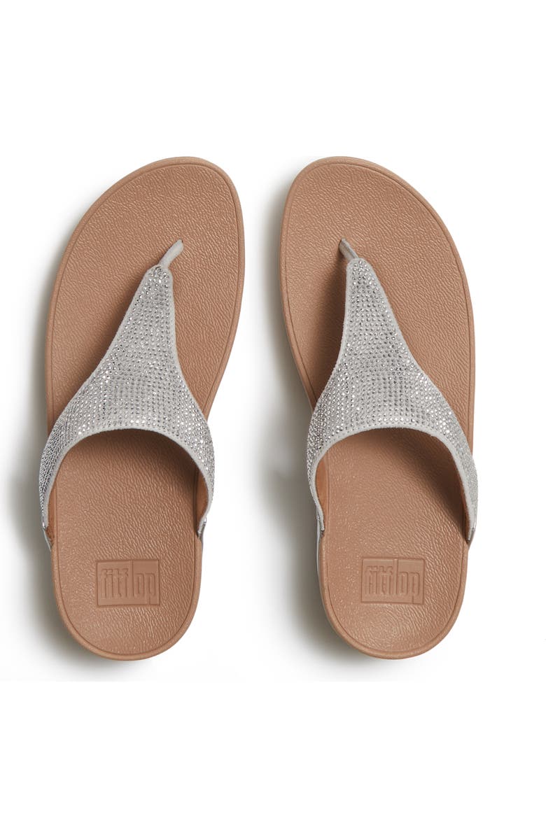 FitFlop Lulu Crystal Embelli Toe-Post, Alternate, color, Steeled Silver
