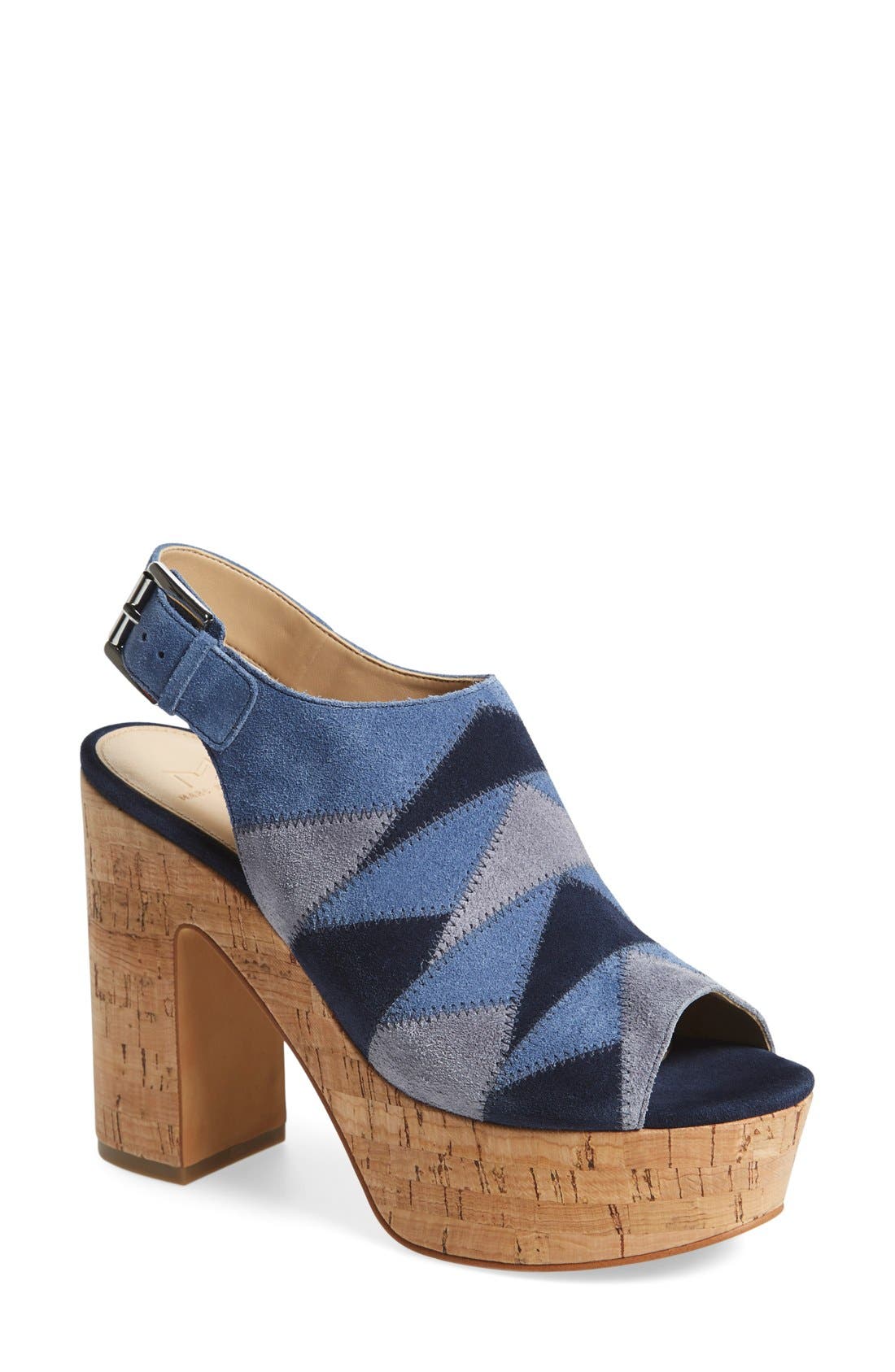 'Queenie' Platform Sandal, Main, color, DARK BLUE
