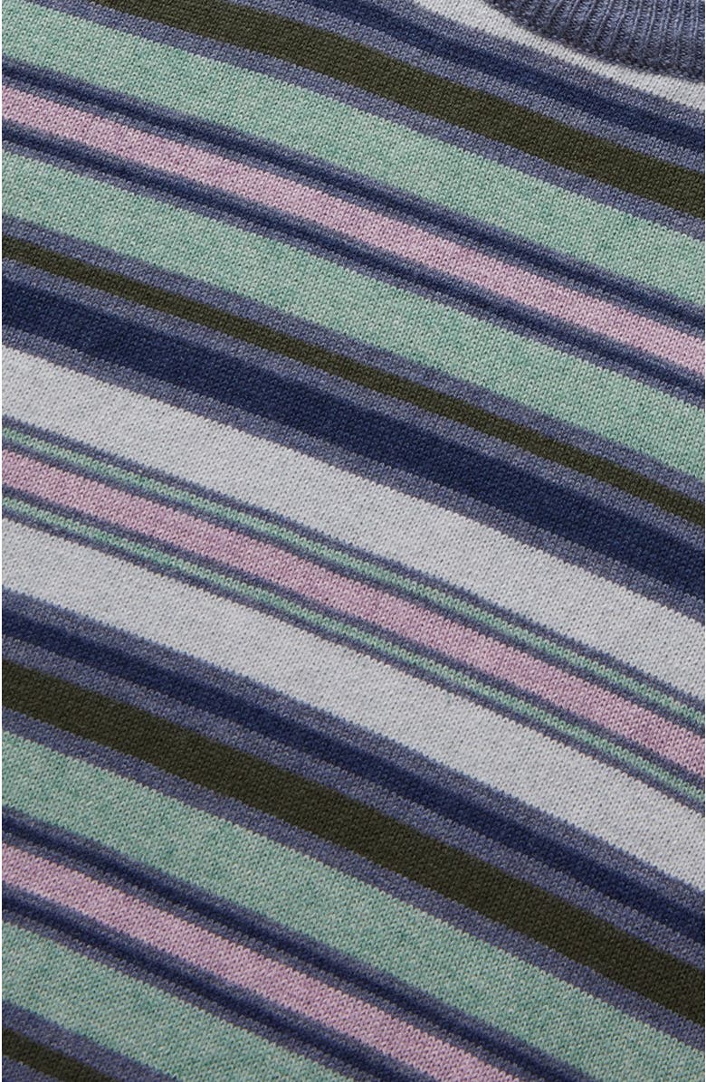 Robert Talbott Pratt Multi Stripe Short Sleeve Crewneck Sweater, Alternate, color, 