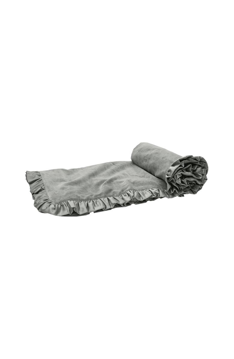 ELISABETH YORK Ishana Silver Sage Accent Throw Blanket, Main, color, Silver