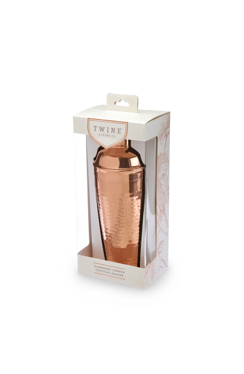 TWINE Hammered Cocktail Shaker in Copper, Alternate, color, Copper