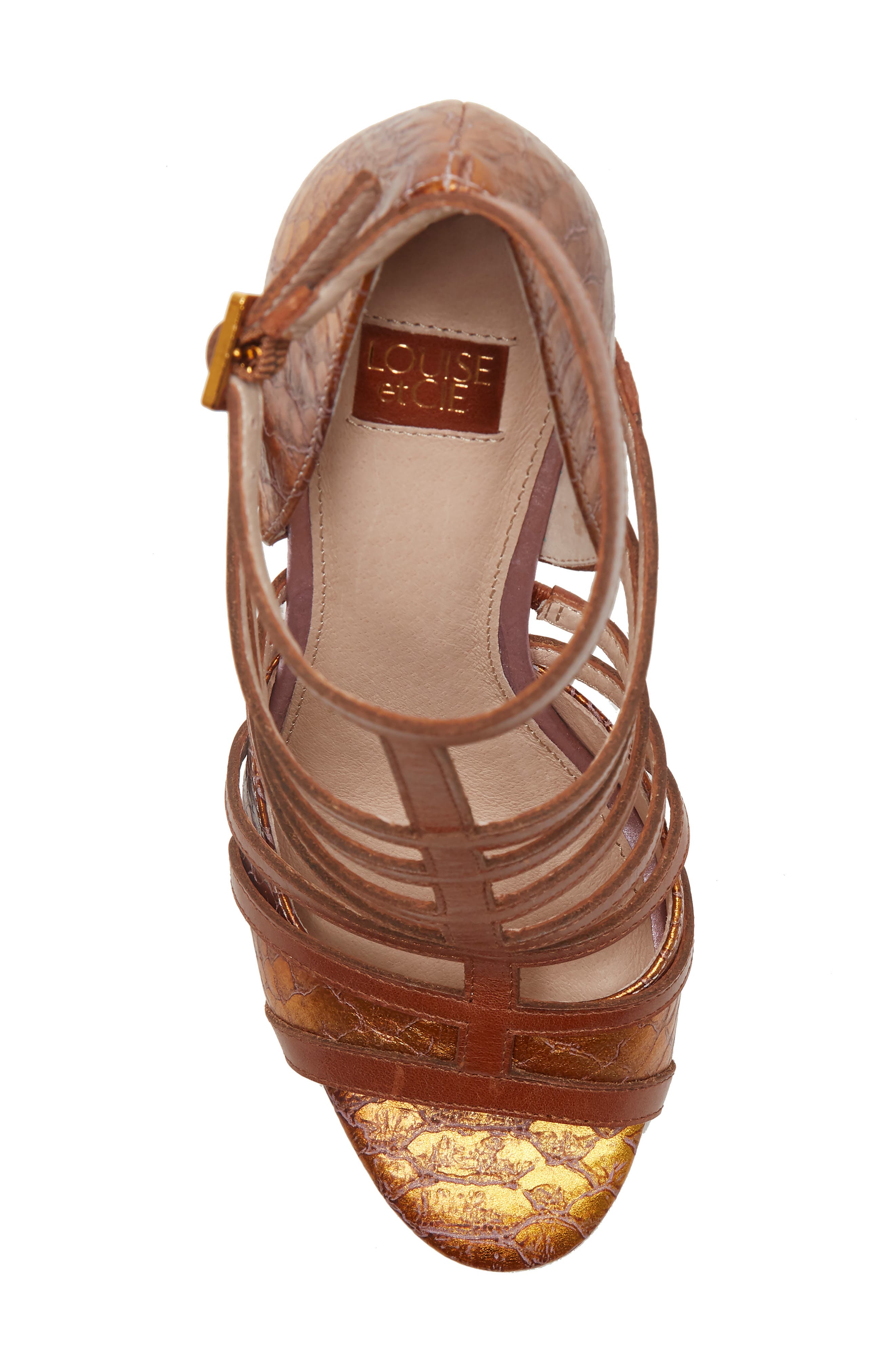 Isora Cage Sandal, Alternate, color, PEANUT BRITTLE MULTI LEATHER