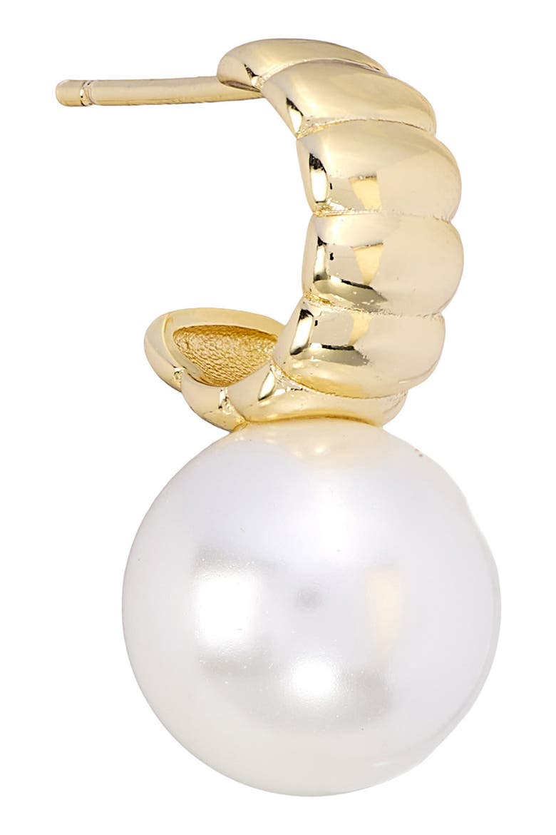 Faux Pearl Drop Earrings, Alternate, color, GOLD